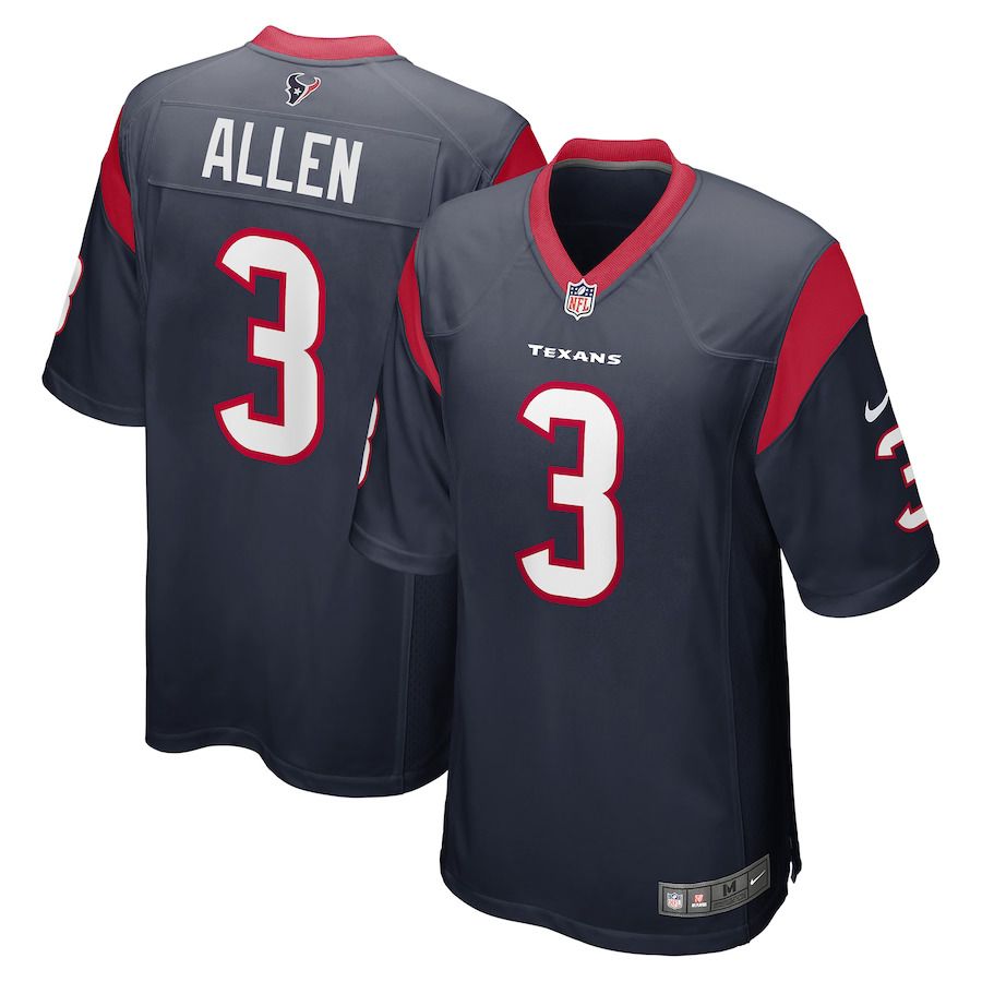 Men Houston Texans 3 Kyle Allen Nike Navy Game NFL Jersey